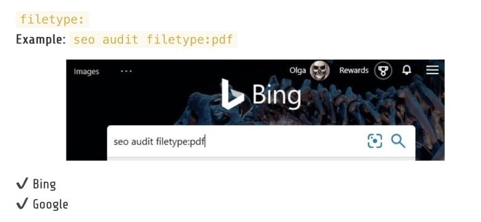 Learning about Bing search options