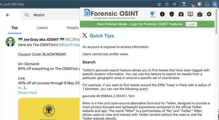 Guided tips with Forensic OSINT