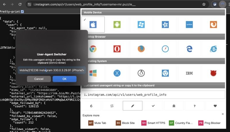 Setting a specific User-Agent for a URL
