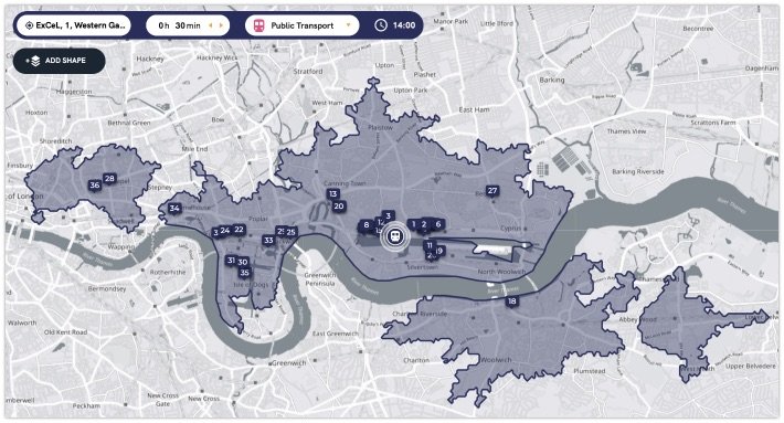 Looking for hotels within 30 minutes travel time Looking for hotels within 30 minutes travel time
