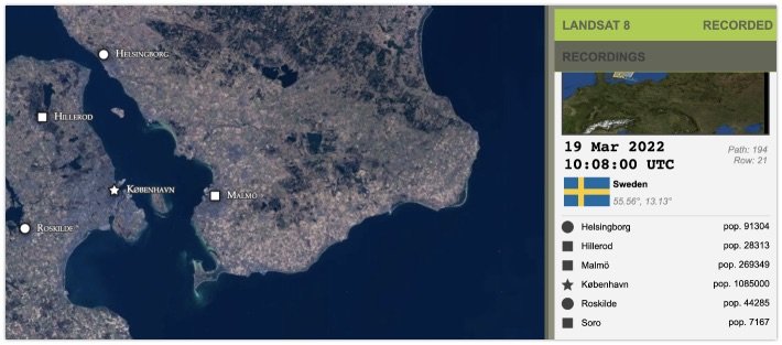 Watching Denmark being captured by Landsat 8