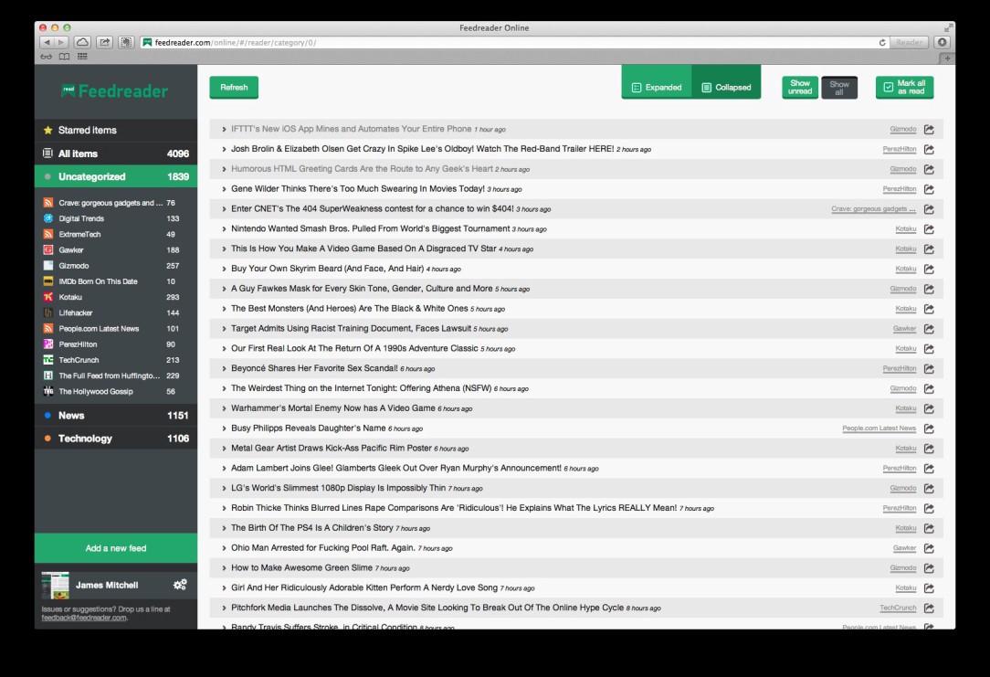 Feedreader... The one-stop-shop for RSS feeds?
