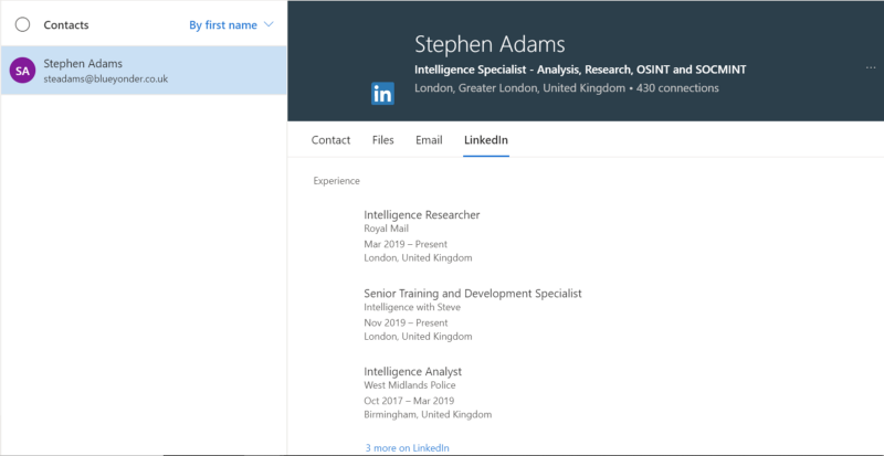 From a contact to a LinkedIn profile!