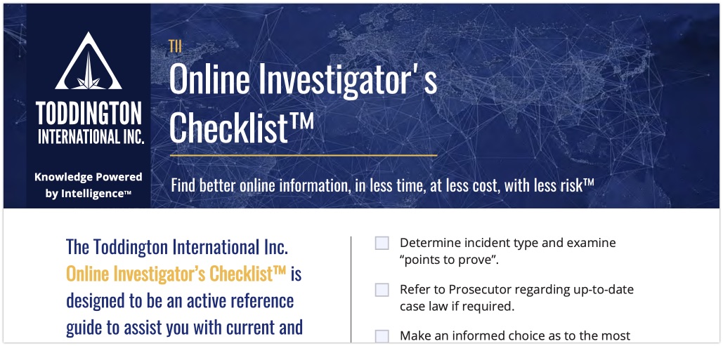 Handy checklist for OSINT investigations