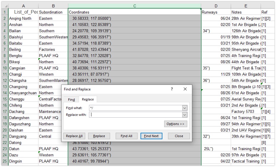 Cleaning up coordinates after scraping