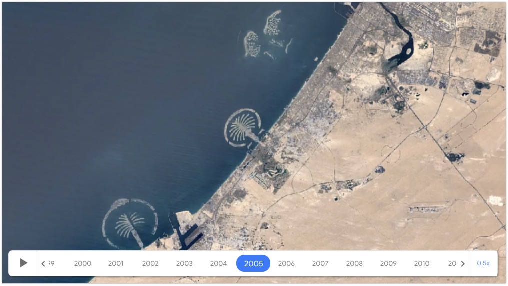 Google Earth Time-lapse of Dubai's Palm Islands