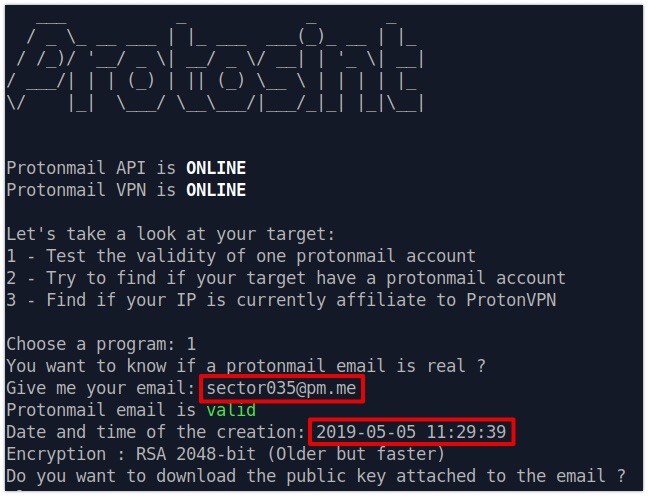 Finding the creation date of a Protonmail address