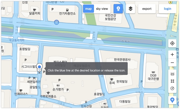 Dropping camera-pegman, like in Baidu, in Kakao