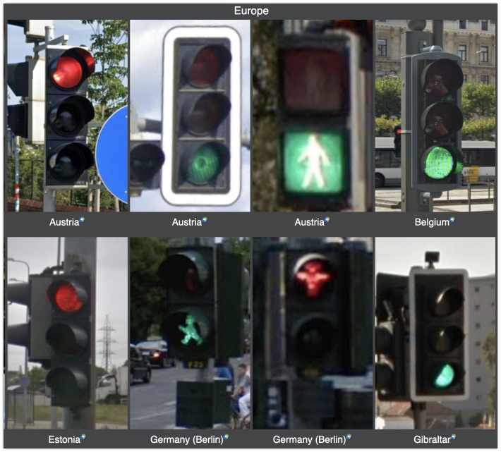 Looking at traffic lights in Europe on Geohints