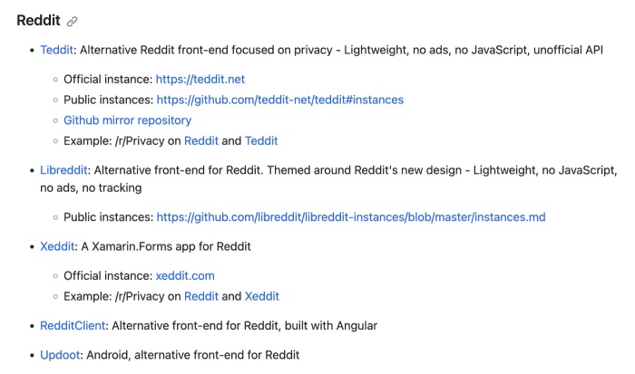 List of Reddit clients and front-ends