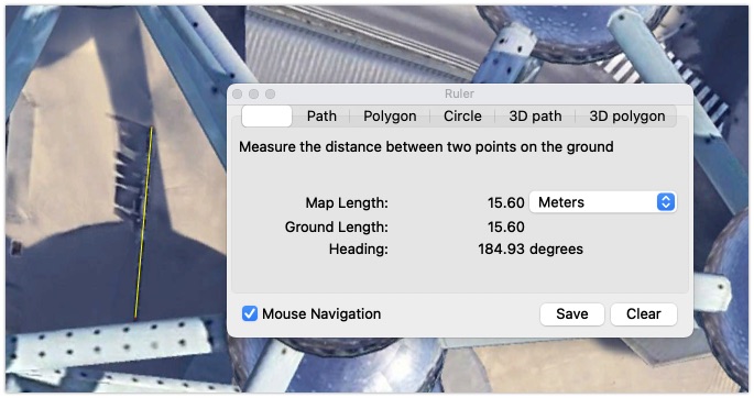 Measuring the azimuth in Google Earth Pro