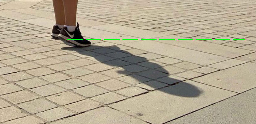 Visualize where the shadow should be for our measurement
